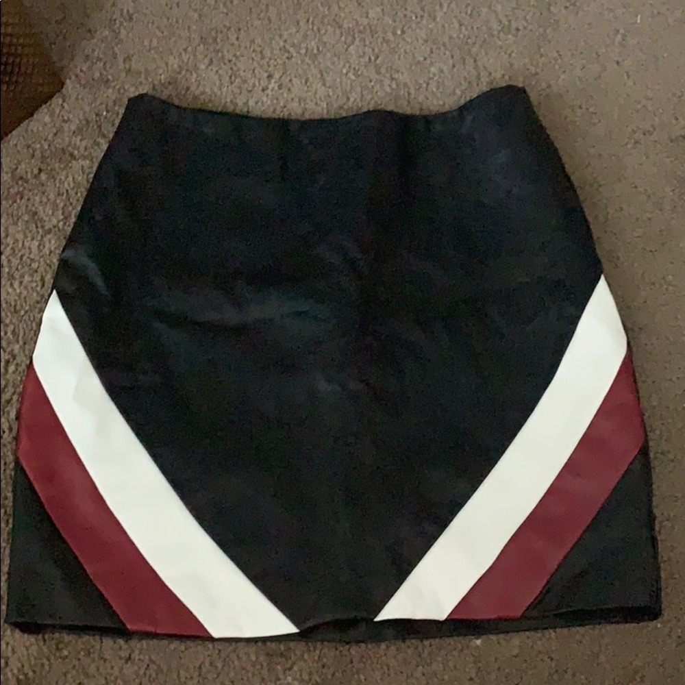 Black faux leather skirt